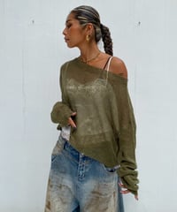 cropped sheer knit「layer me」#61530