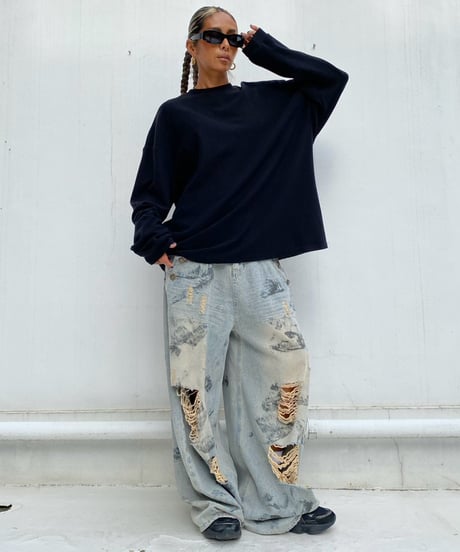 wide denim pt 「painting」#677164