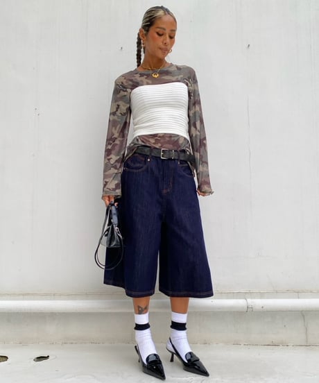 denim buggy shorts「stitch」#88352
