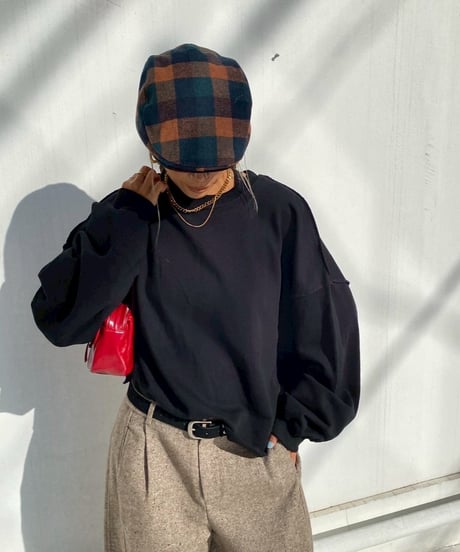 flat cap「check」#2509-6/8