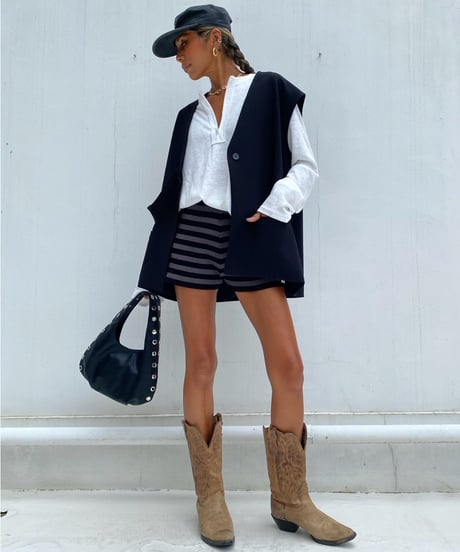 collarless gilet「freely」#35891