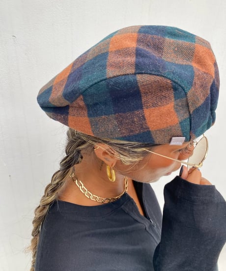 flat cap「check」#2509-6/8