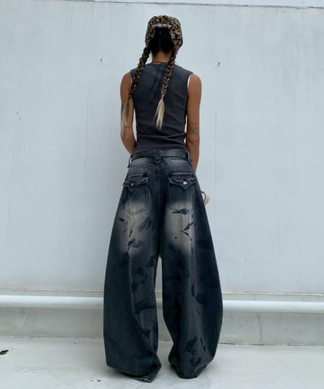 wide denim pt 「painting」#677164