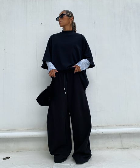 wide tee「mock neck」#161668