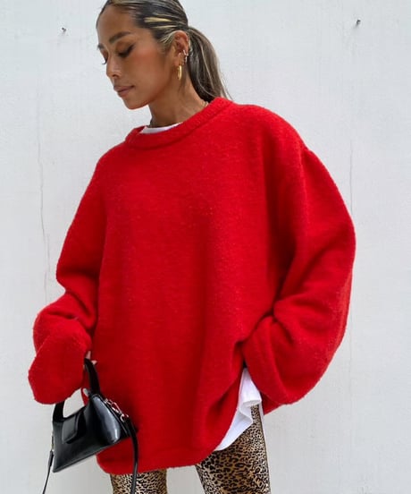wide sleeve knit「loop yarn」#200068