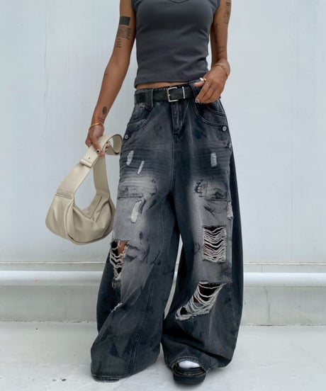 wide denim pt 「painting」#677164
