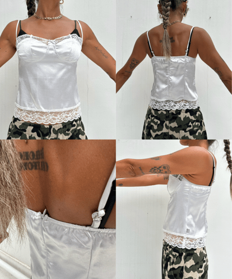 lace trim cami「satin」#2631168
