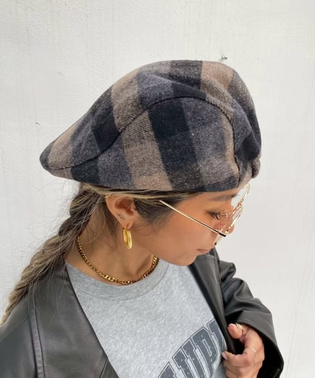flat cap「check」#2509-6/8