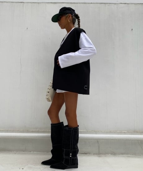 collarless gilet「freely」#35891