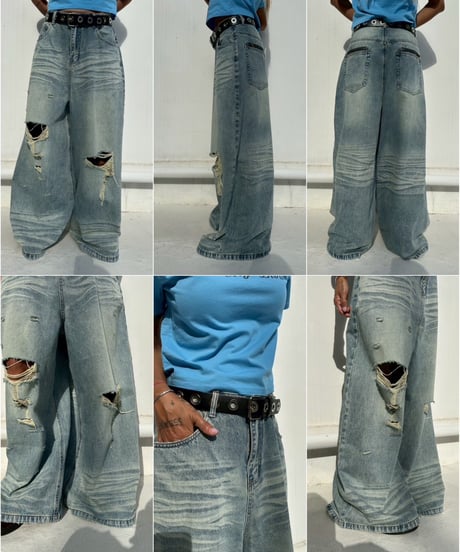 damage denim pt「back zip」#26057264