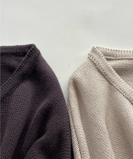 henry neck knit「raw edge」#2602268