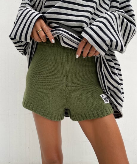 knit shorts「rib edge」#807010