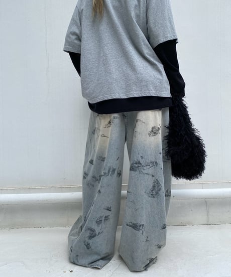 wide denim pt 「painting」#677164