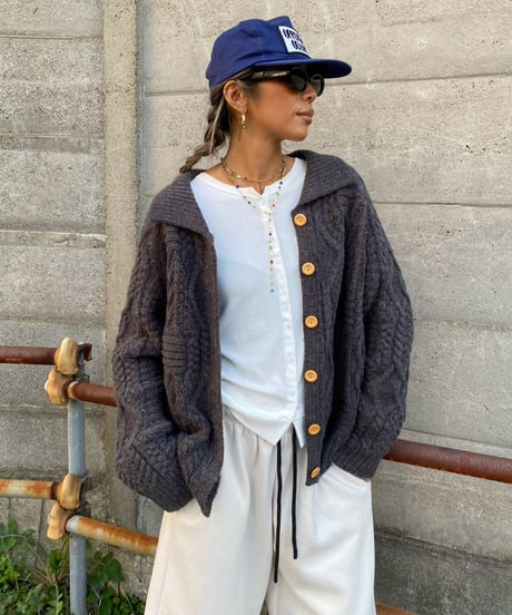 chunky cardigan「cable 」#2082210【11/3以降発送】