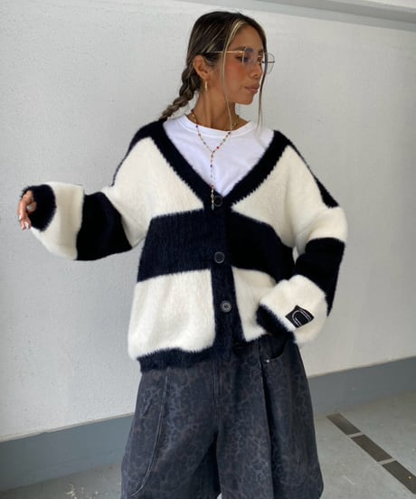 knit cardigan「border」#82110