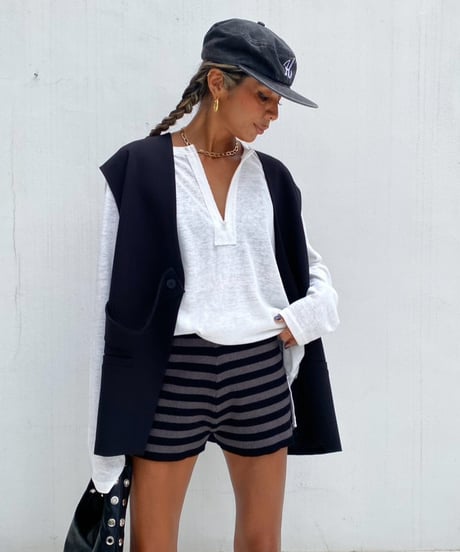 collarless gilet「freely」#35891