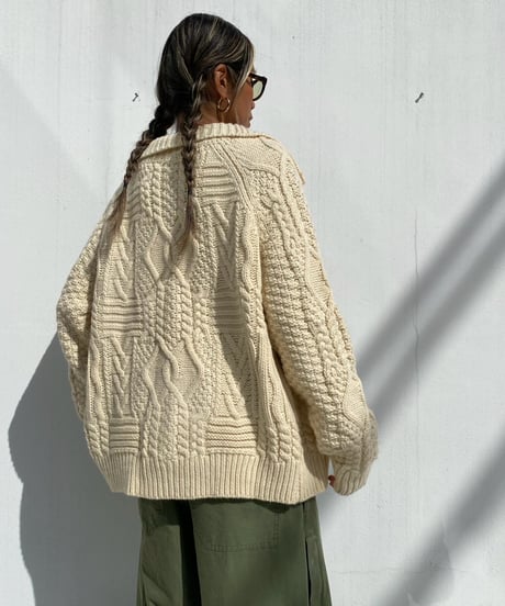 chunky cardigan「cable 」#2082210【11/3以降発送】