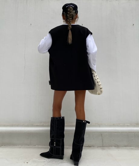 collarless gilet「freely」#35891