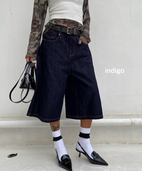 denim buggy shorts「stitch」#88352