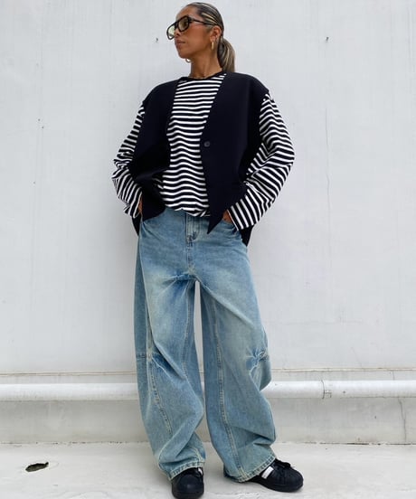collarless gilet「freely」#35891