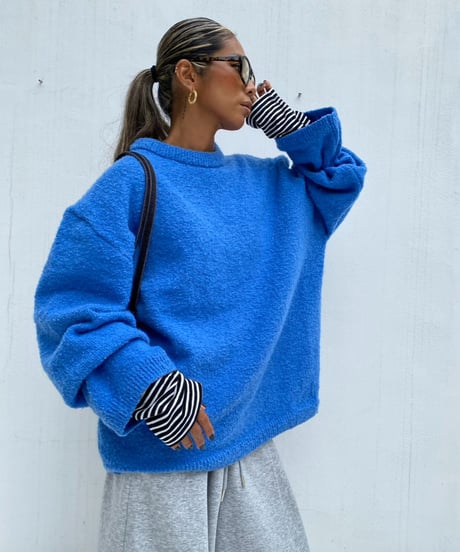 wide sleeve knit「loop yarn」#200068