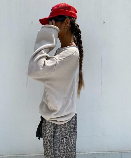 henry neck knit「raw edge」#2602268