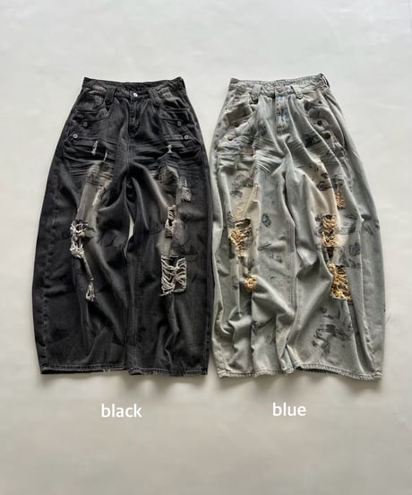 wide denim pt 「painting」#677164