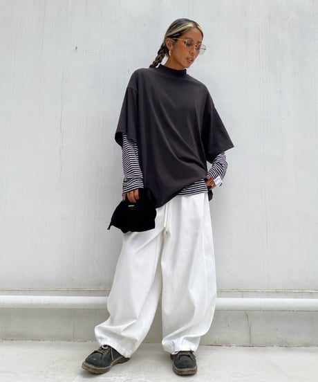 wide tee「mock neck」#161668