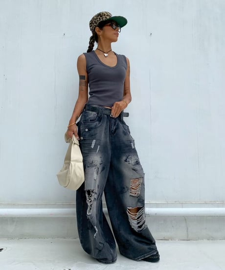 wide denim pt 「painting」#677164