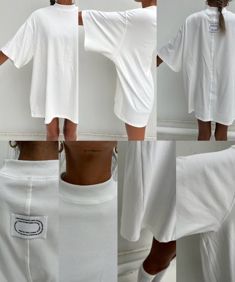 wide tee「mock neck」#161668