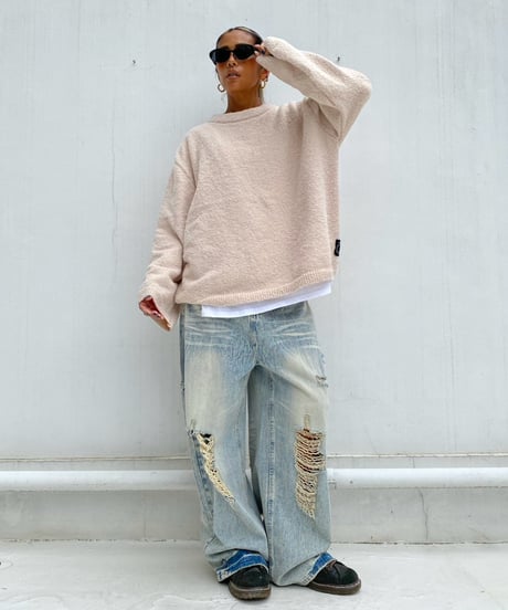 wide sleeve knit「loop yarn」#200068