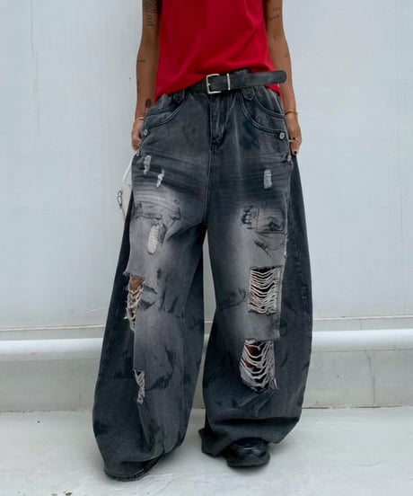 wide denim pt 「painting」#677164