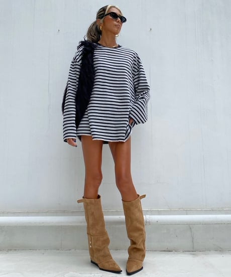 mid-calf boots「cross」#6556-35