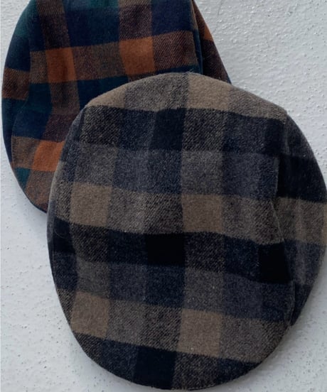 flat cap「check」#2509-6/8