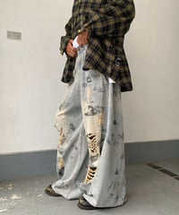 wide denim pt 「painting」#677164