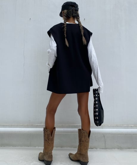 collarless gilet「freely」#35891