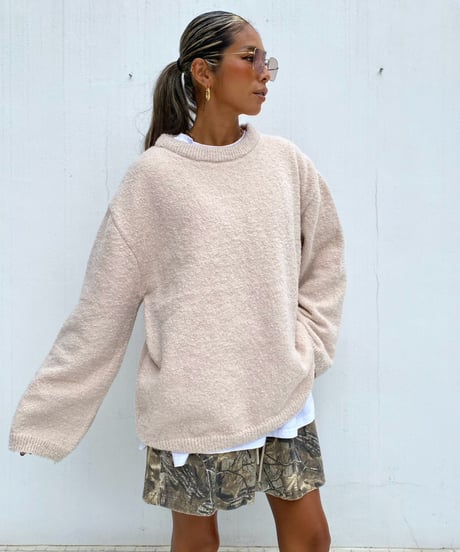 wide sleeve knit「loop yarn」#200068