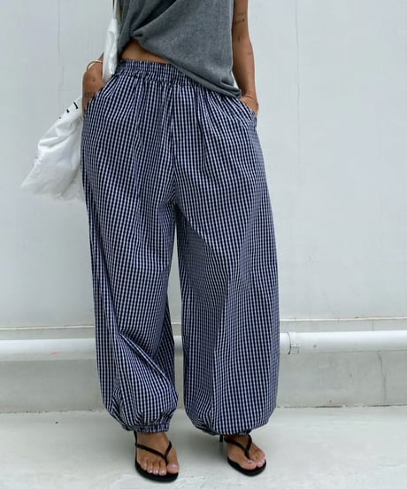 wide jogger pt「gingham」#6323965