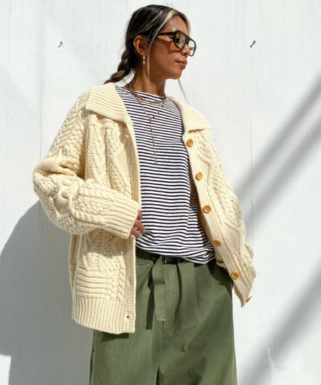 chunky cardigan「cable 」#2082210【11/3以降発送】