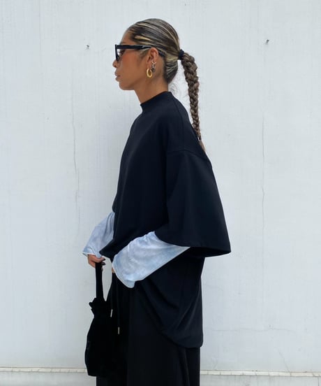 wide tee「mock neck」#161668