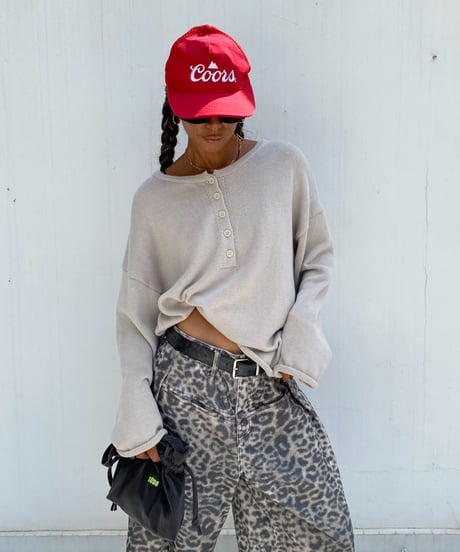 henry neck knit「raw edge」#2602268