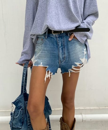 denim shorts「damage」#26057264