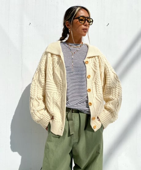 chunky cardigan「cable 」#2082210【11/3以降発送】
