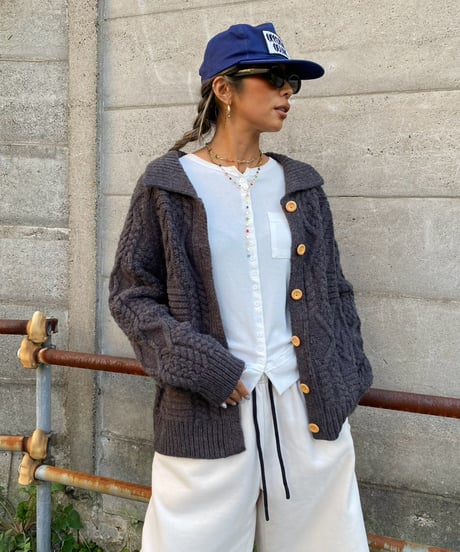 chunky cardigan「cable 」#2082210【11/3以降発送】