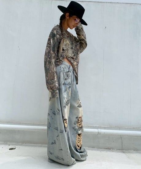 wide denim pt 「painting」#677164
