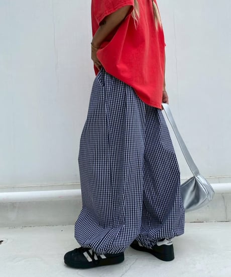 wide jogger pt「gingham」#6323965
