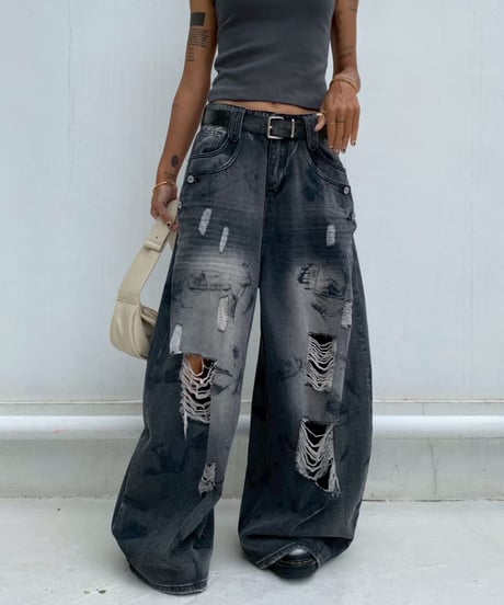 wide denim pt 「painting」#677164