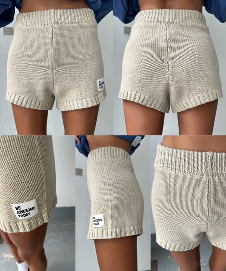 knit shorts「rib edge」#807010