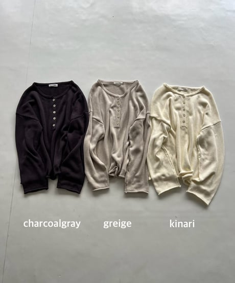 henry neck knit「raw edge」#2602268