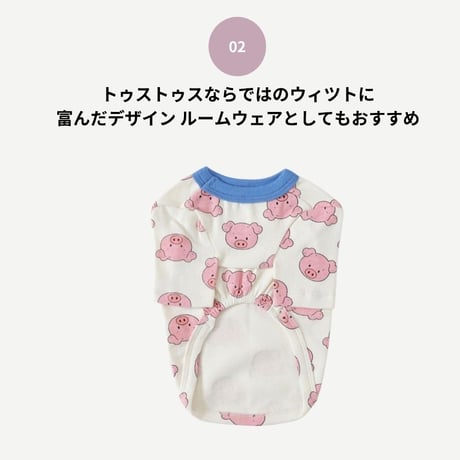 TUSTUS PIG PATTERN Tシャツ